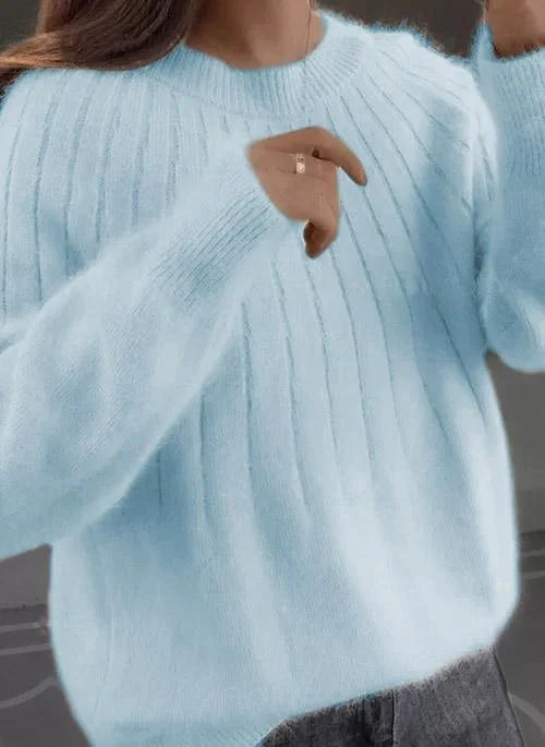 Alice- Round Neck Fluffy Sweater
