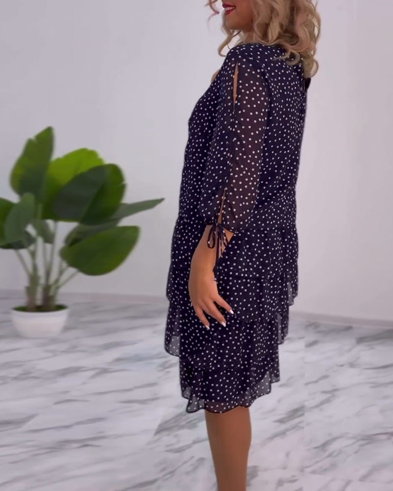 JOSEPHINE | FESTIVE LAYERED POLKA DOT MIDI DRESS