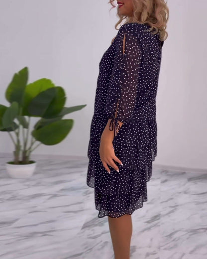 JOSEPHINE | FESTIVE LAYERED POLKA DOT MIDI DRESS