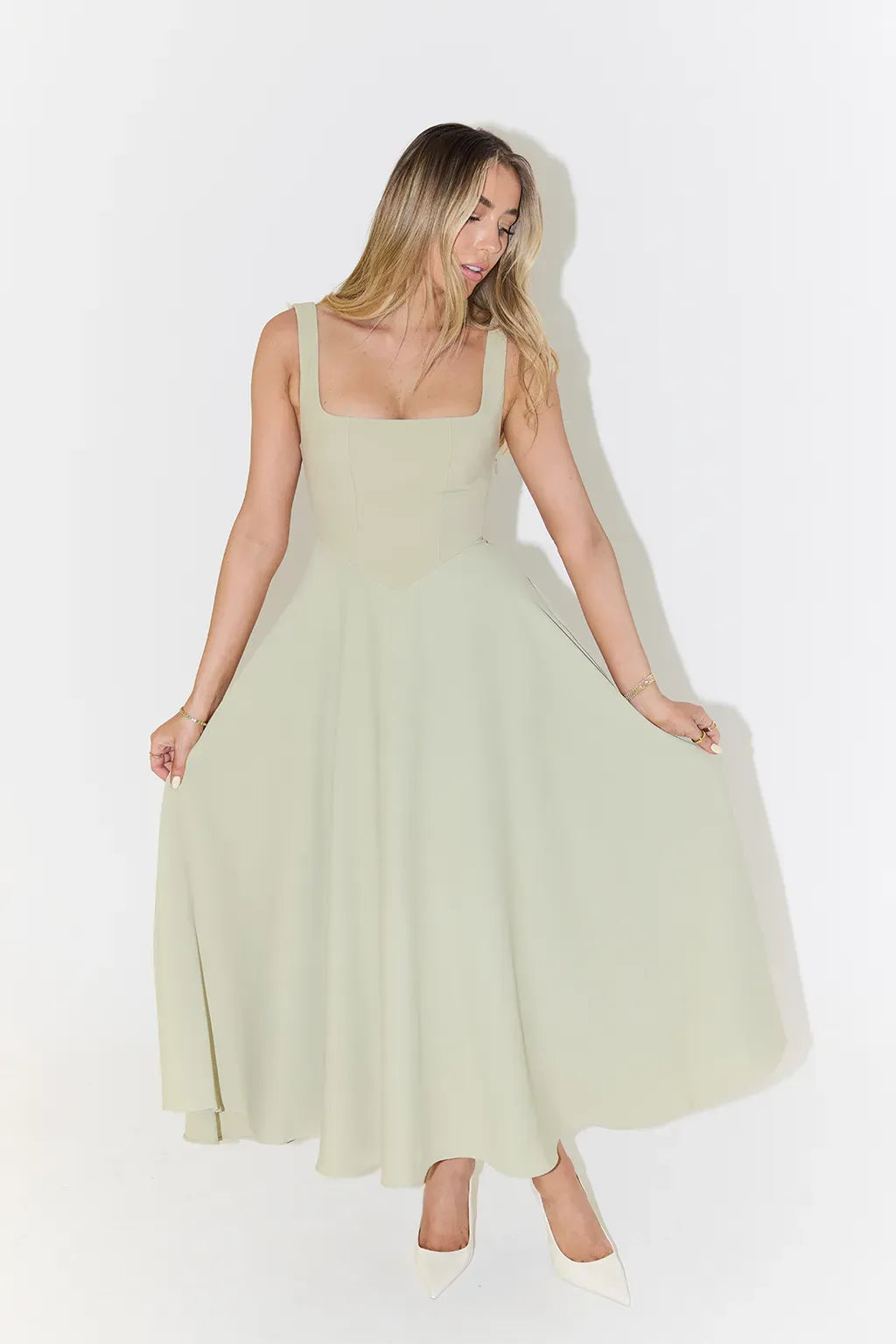 YARA-BELLE | HIGH-WAISTED MIDI DRESS