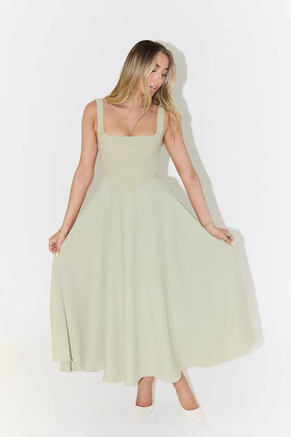 YARA-BELLE | HIGH-WAISTED MIDI DRESS