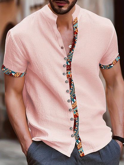 Ezra Cole | Color Block Tribal Cotton Shirt