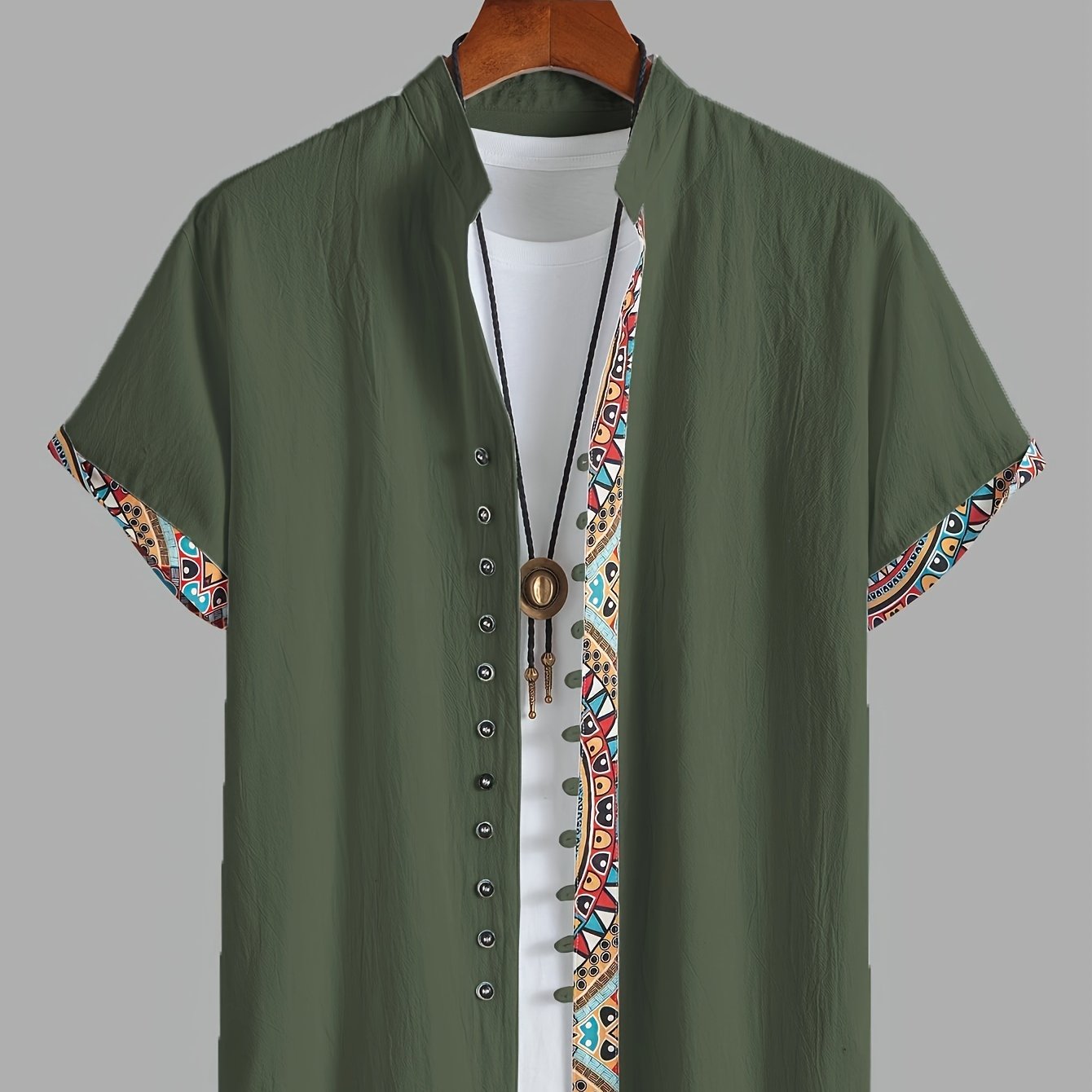 Ezra Cole | Color Block Tribal Cotton Shirt