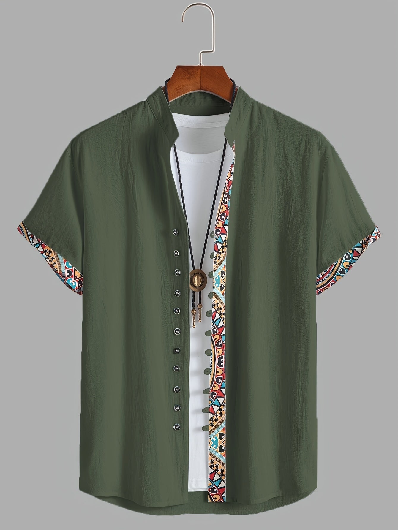 Ezra Cole | Color Block Tribal Cotton Shirt