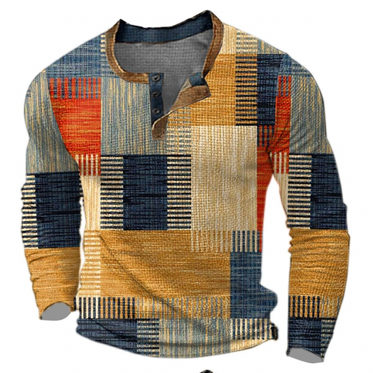 Fre™ | Men’s Geometric Henley Shirt