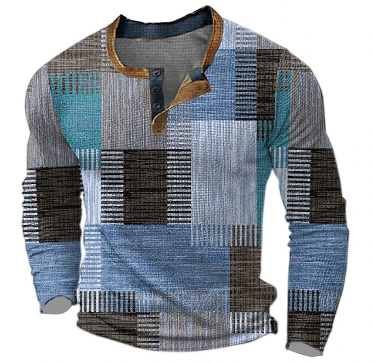 Fre™ | Men’s Geometric Henley Shirt