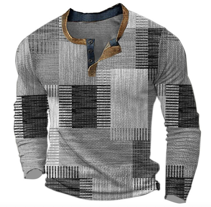 Fre™ | Men’s Geometric Henley Shirt