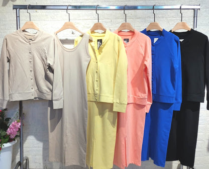 Karin | Rib Knit Midi Dress & Bomber Jacket Set