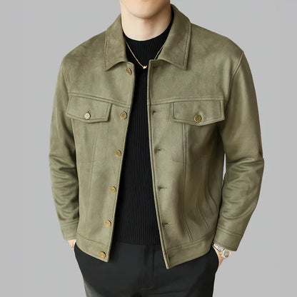 Corvella – Elegant Long-Sleeved Suede Jacket