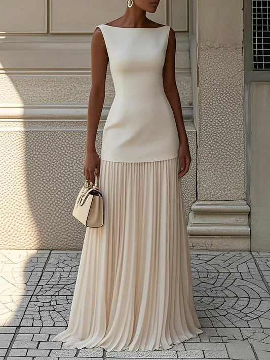 Avenya – Sleeveless Pleated Long Dress