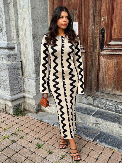 DANICA | MAXI KNIT DRESS WITH ELEGANT CUT-OUTS