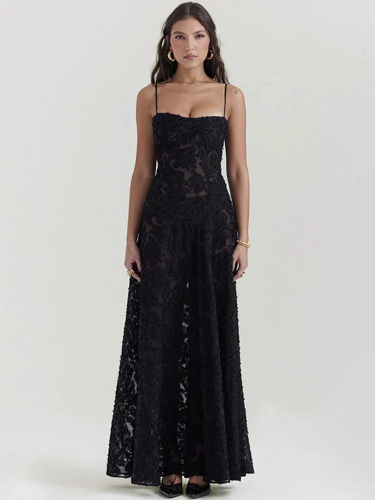 Seraphina | Backless Spaghetti Strap Maxi Dress