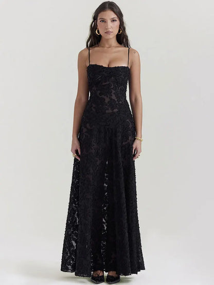 Seraphina | Backless Spaghetti Strap Maxi Dress