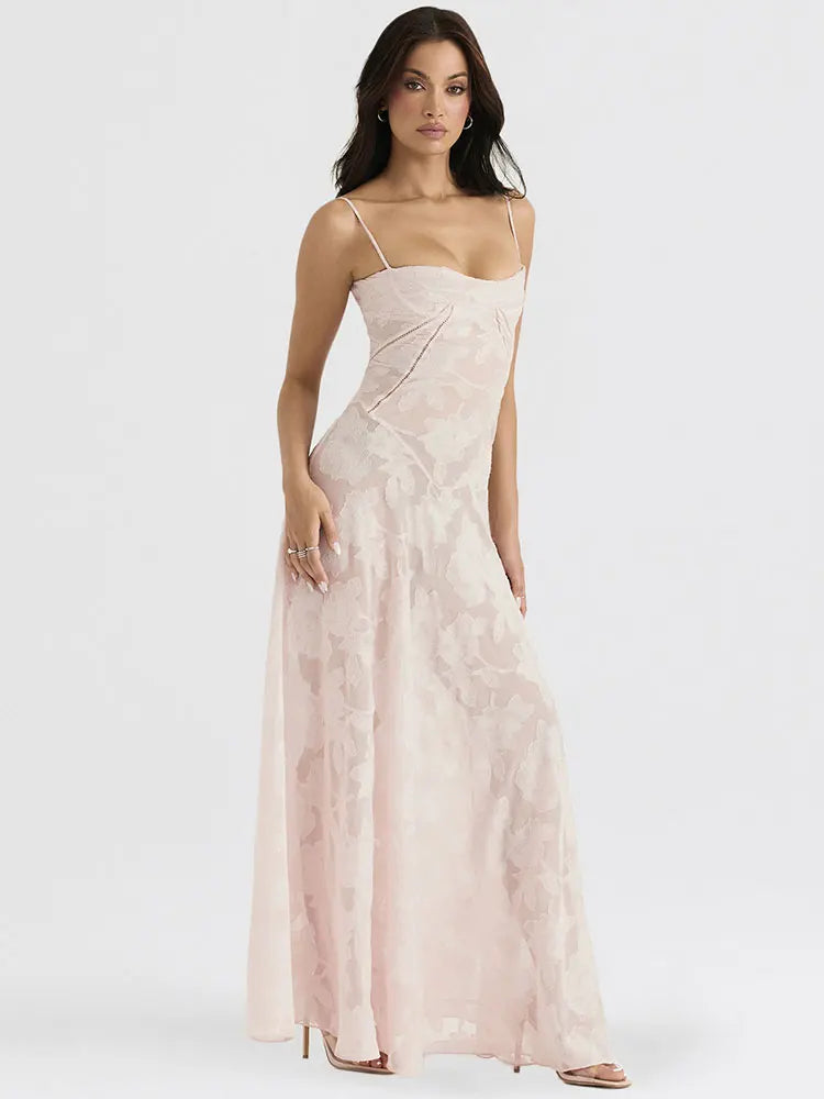 Seraphina | Backless Spaghetti Strap Maxi Dress