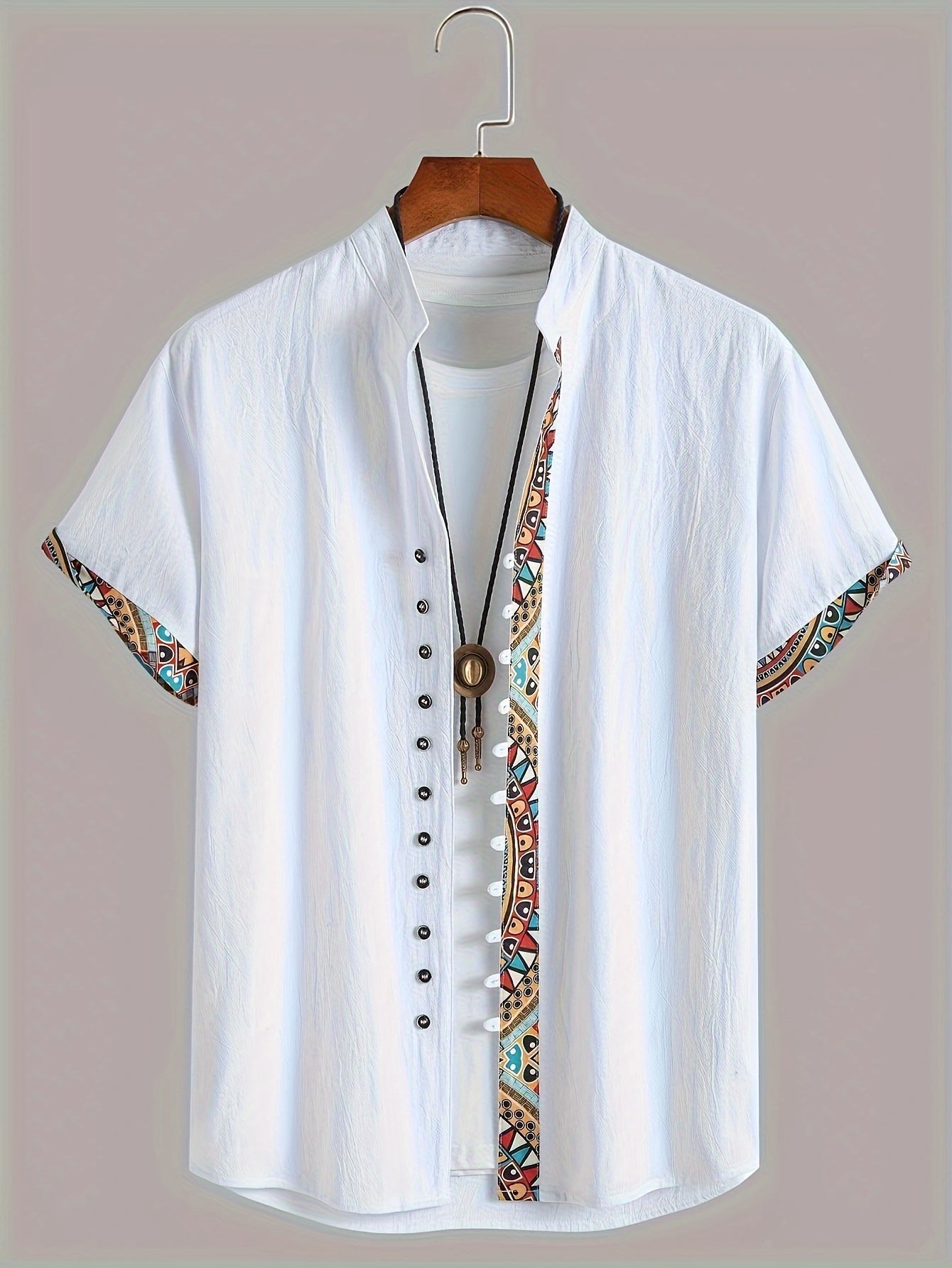 Ezra Cole | Color Block Tribal Cotton Shirt