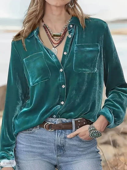 Maelis – Long Sleeve Shirt With Front Pockets