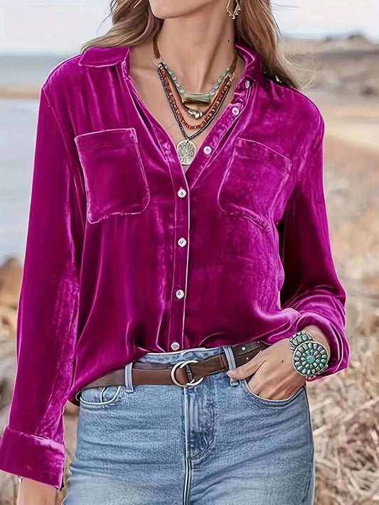 Maelis – Long Sleeve Shirt With Front Pockets