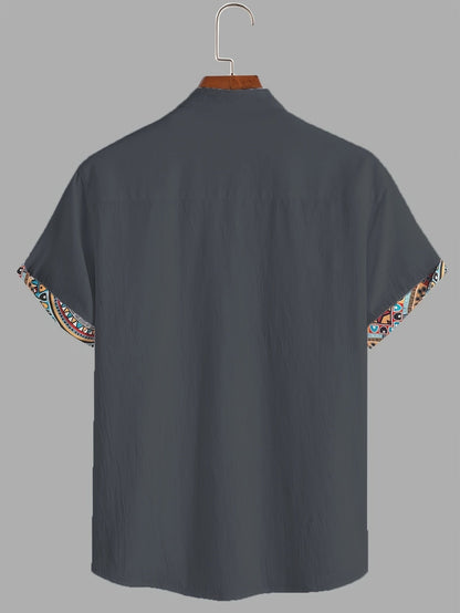 Ezra Cole | Color Block Tribal Cotton Shirt