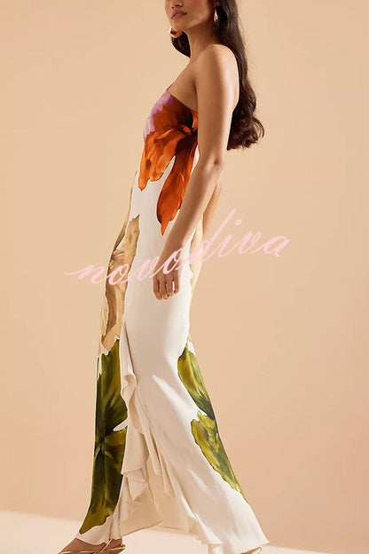 Rosavelle – One-Shoulder Floral Ruffle Maxi Dress