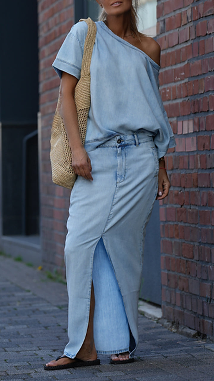 Camille | Off-Shoulder Top &amp; A-Line Skirt Set