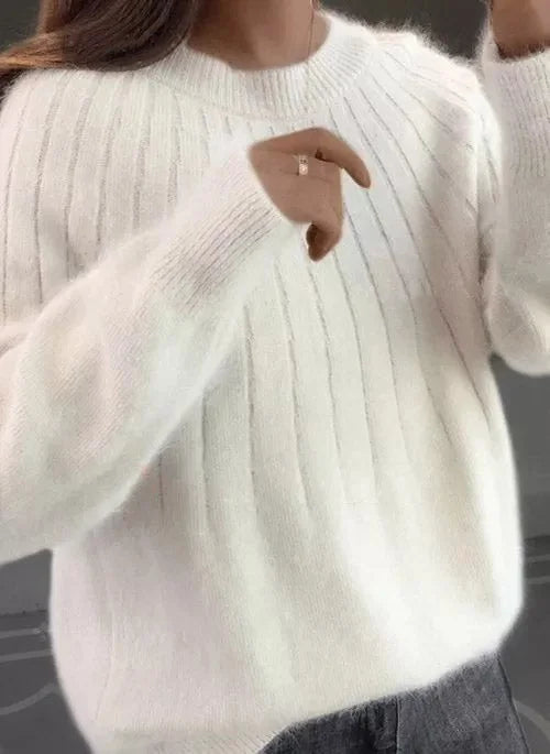 Alice- Round Neck Fluffy Sweater