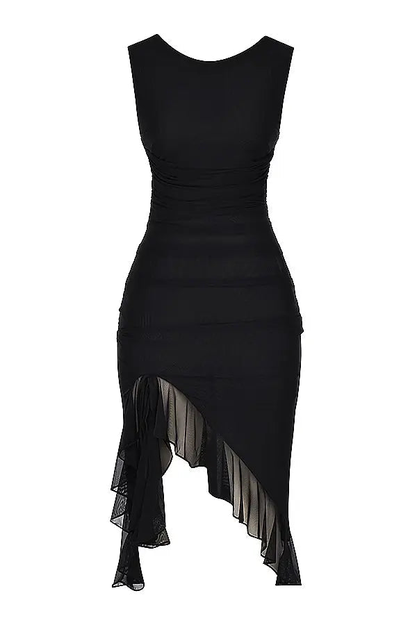Clara- ruffled midi dress