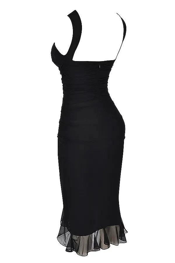 Clara- ruffled midi dress