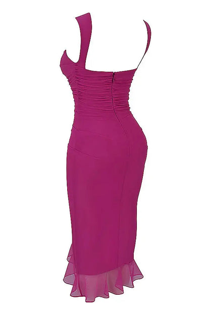 Clara- ruffled midi dress