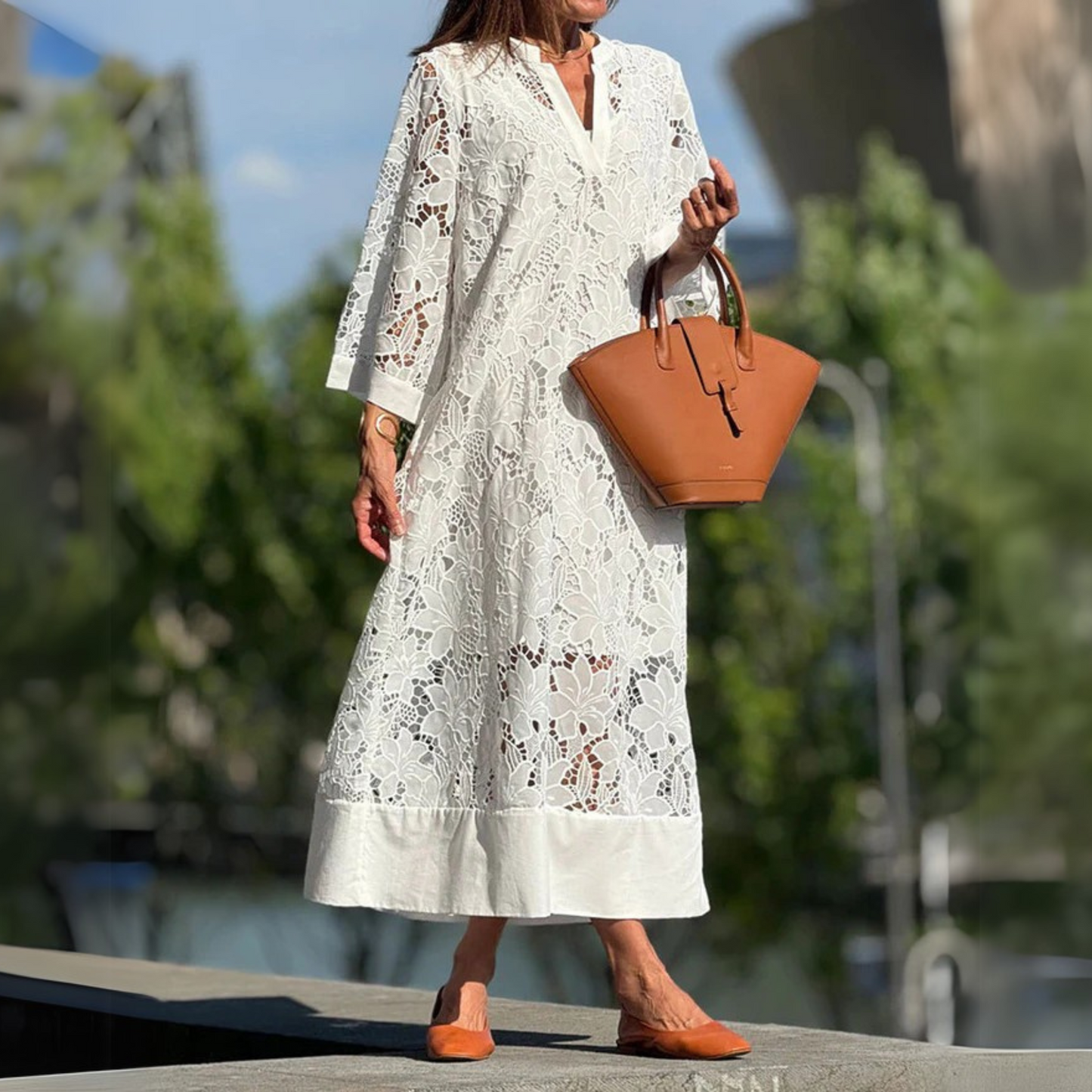 Amirelle – Embroidered Bloom Midi Dress