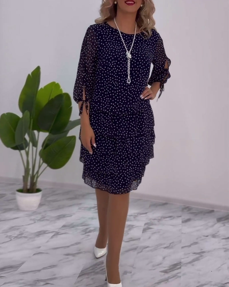 JOSEPHINE | FESTIVE LAYERED POLKA DOT MIDI DRESS