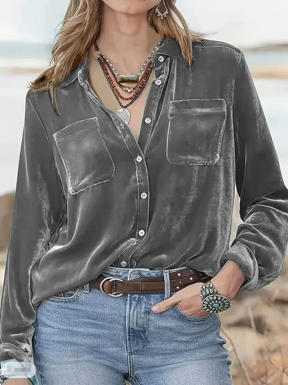 Maelis – Long Sleeve Shirt With Front Pockets