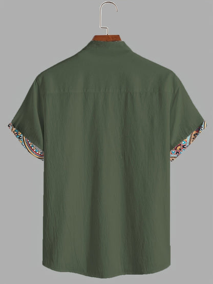 Ezra Cole | Color Block Tribal Cotton Shirt