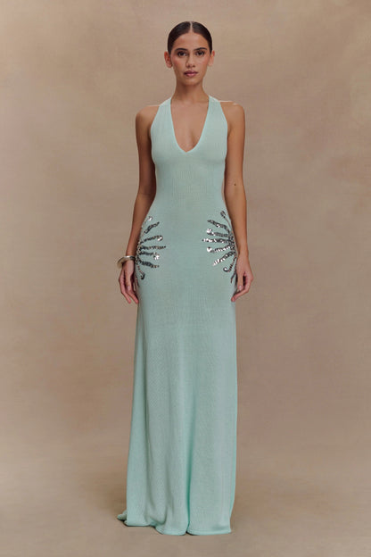 Zarielle – Sequin Cross-Back Stretch Maxi Dress