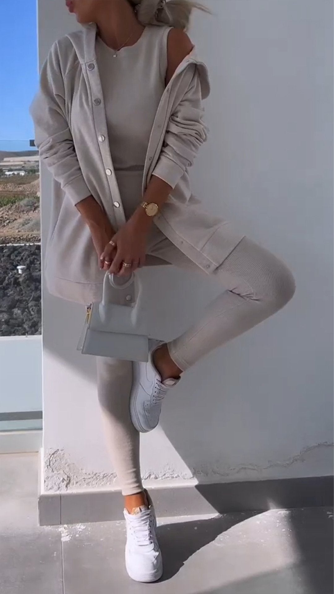 Elarin – 3-Piece Hooded Cardigan Sweatshirt Set