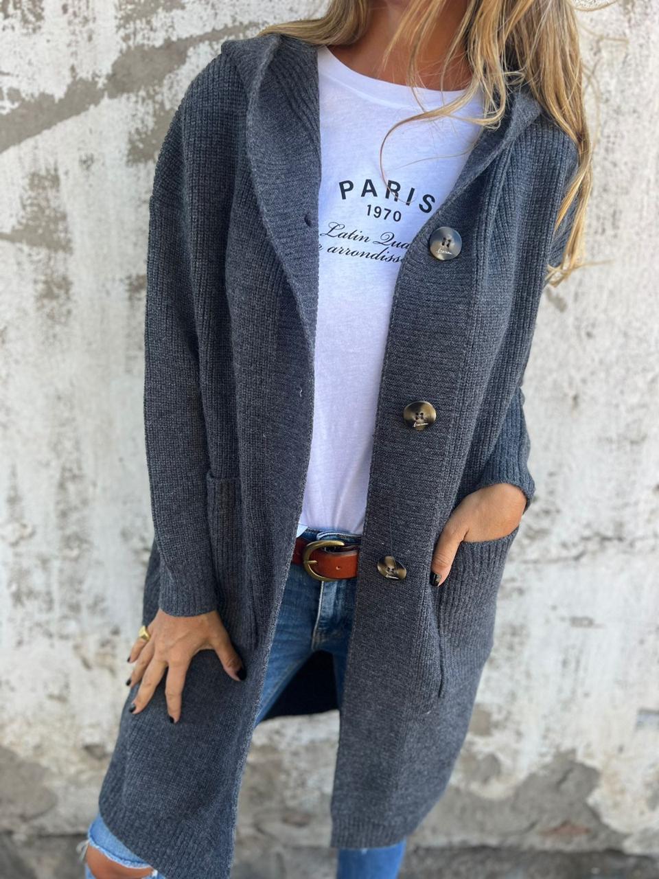 Caroline | Elegant Long Knitted Cardigan
