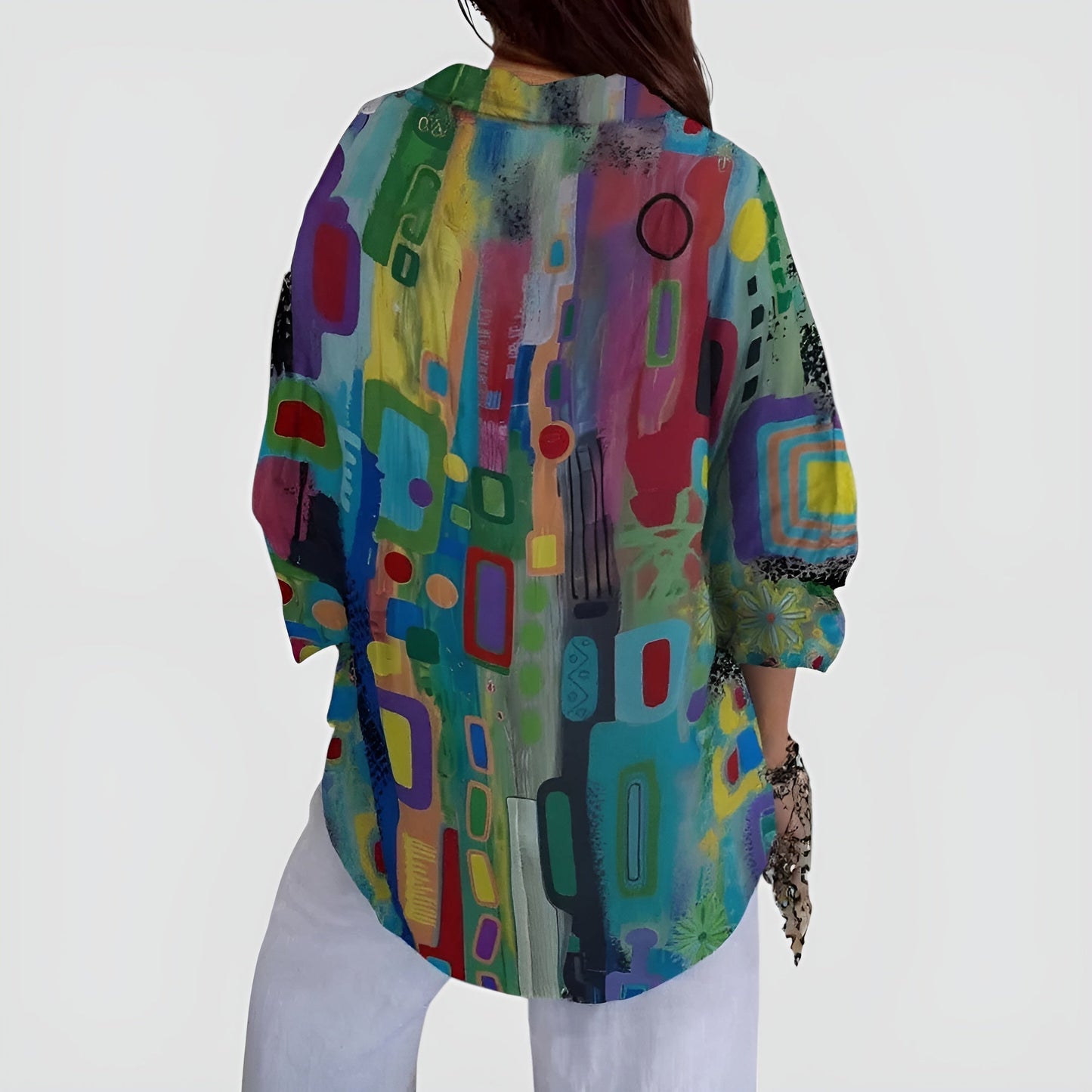 Lorena – Geometric Print Blouse