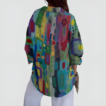 Lorena – Geometric Print Blouse