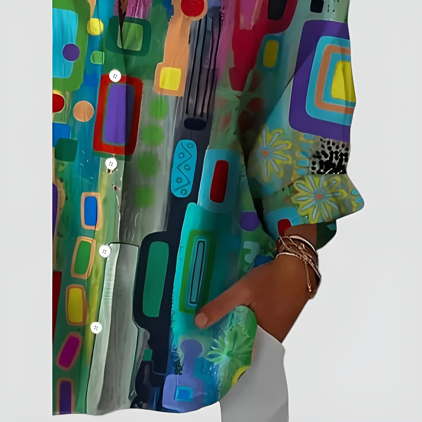 Lorena – Geometric Print Blouse