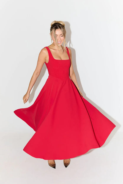 YARA-BELLE | HIGH-WAISTED MIDI DRESS