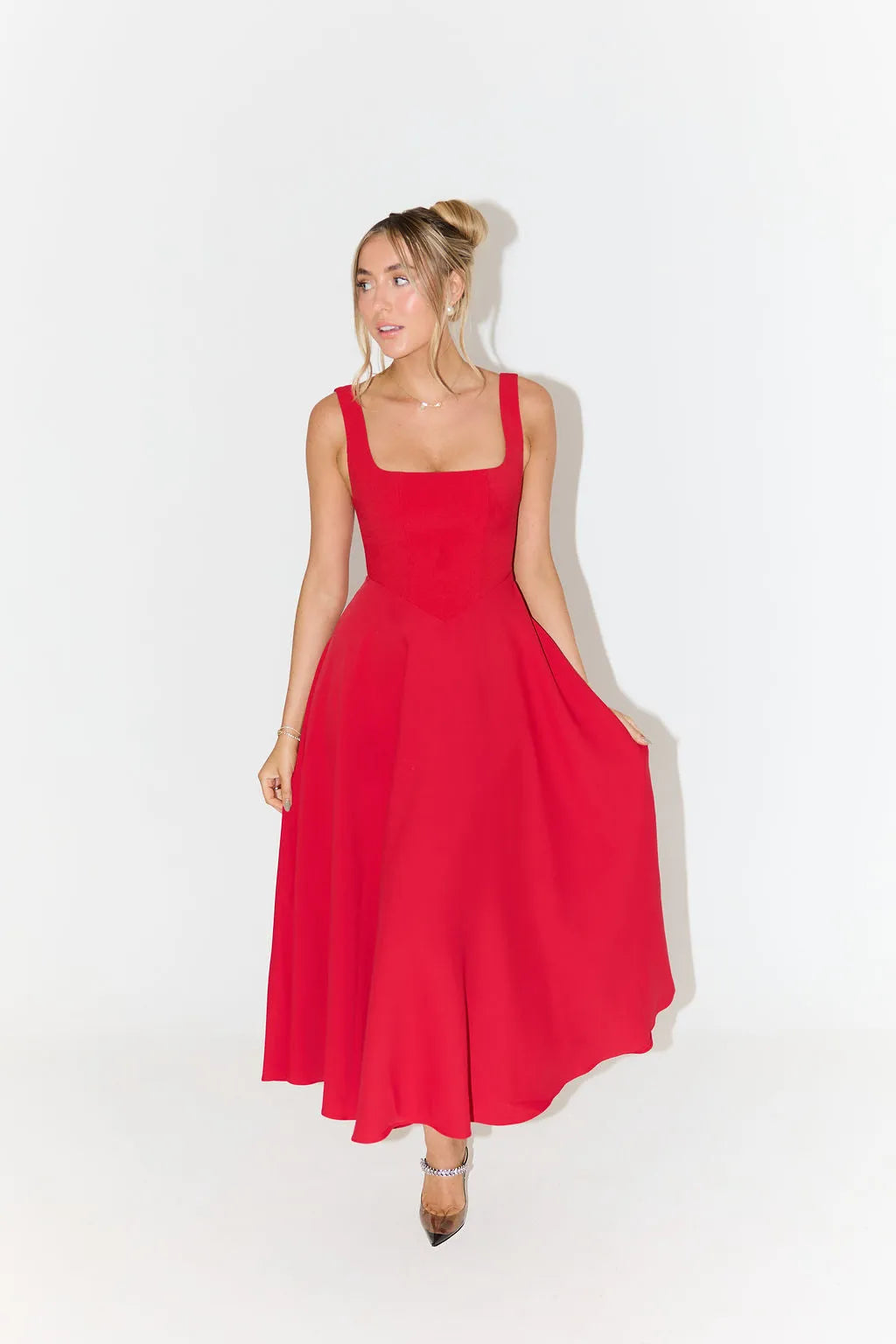YARA-BELLE | HIGH-WAISTED MIDI DRESS
