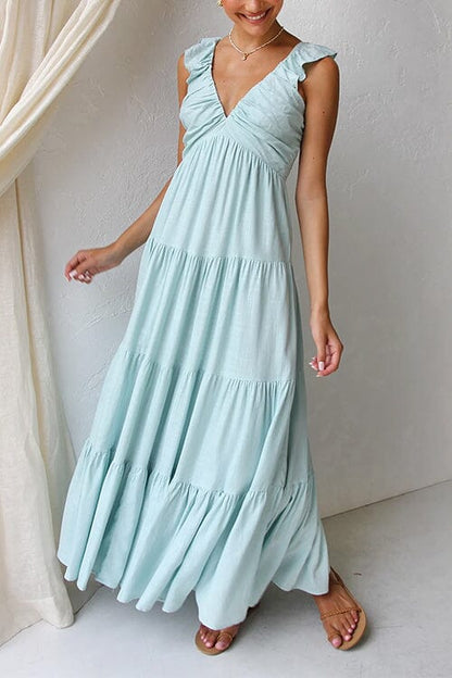 ODETTE | ELEGANT MAXI DRESS WITH RUCHING