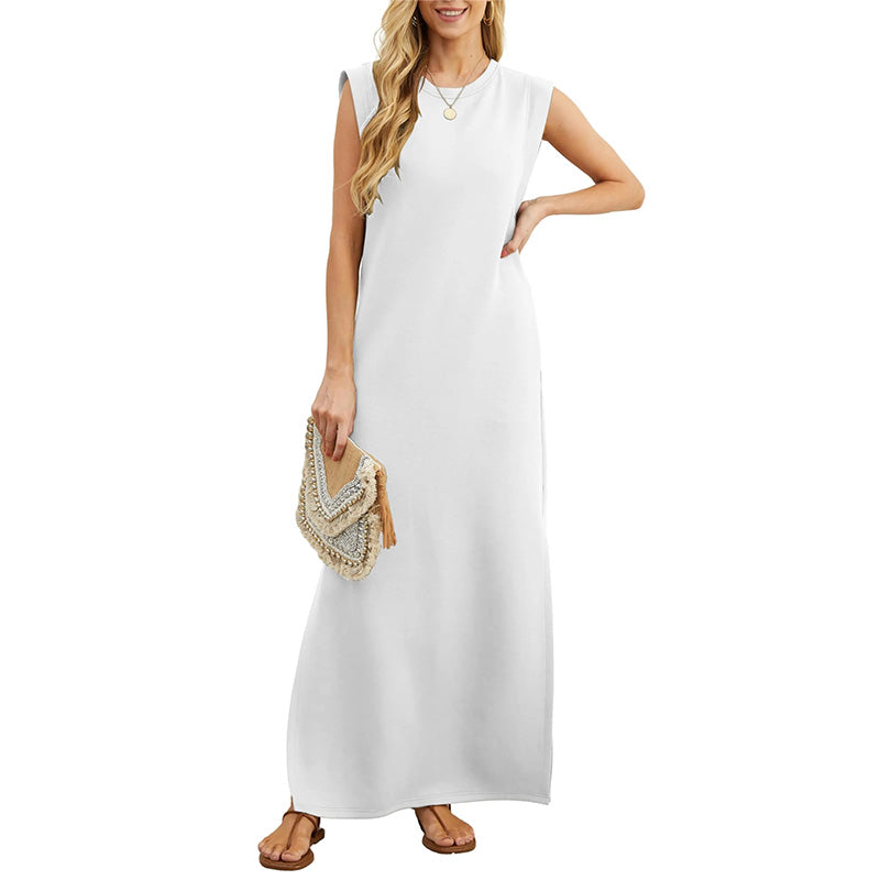 Sofia Lane | Wrinkle-Free Casual Dress with Split Hem