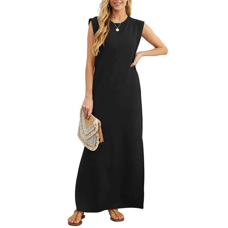 Sofia Lane | Wrinkle-Free Casual Dress with Split Hem