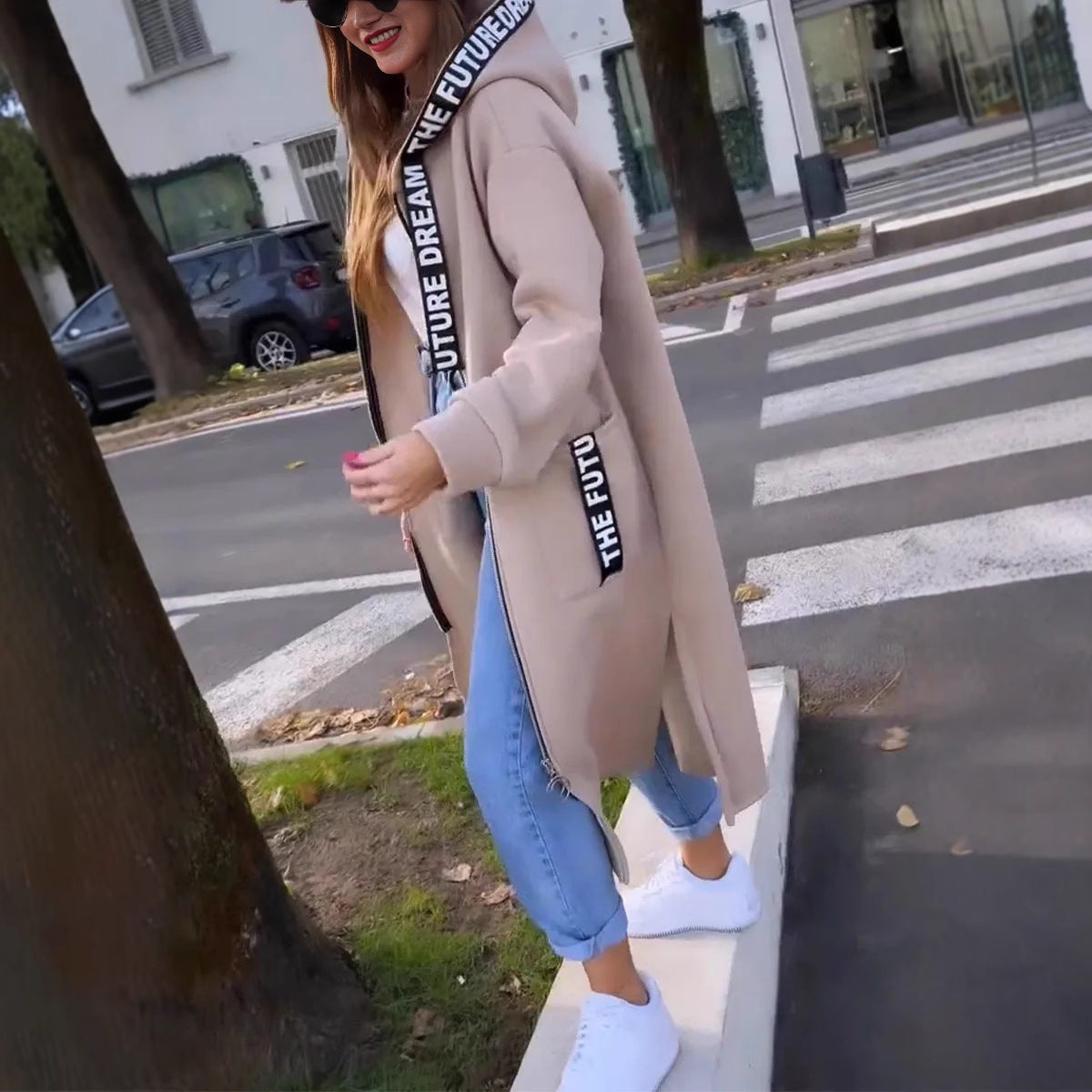 Darian – Elegant Long Hooded Sweater Shirt
