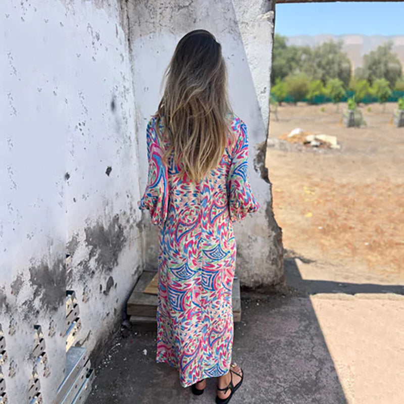 Lowri – V-Neck Maxi Dress with Pockets