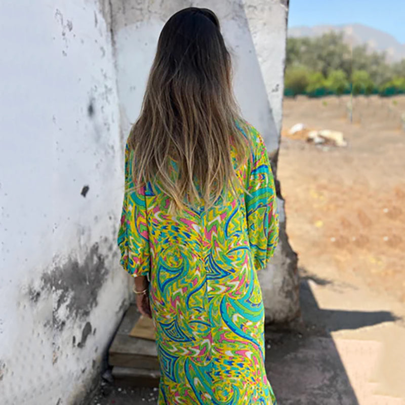 Lowri – V-Neck Maxi Dress with Pockets