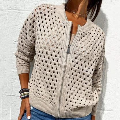 Nerina – Casual Knitted Jacket with Zipper