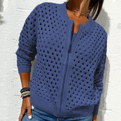 Nerina – Casual Knitted Jacket with Zipper