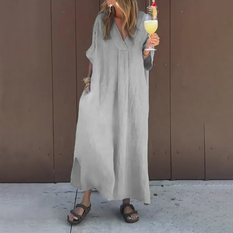 Celina – Elegant V-Neck Maxi Dress