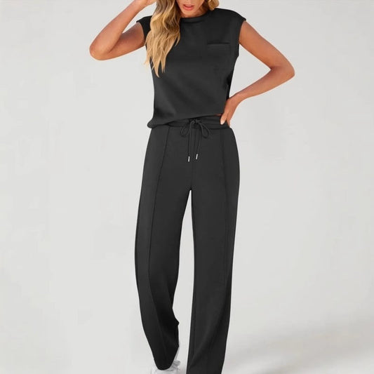 Nayla | Casual 2-Piece Set – Sleeveless Top & Drawstring Pants
